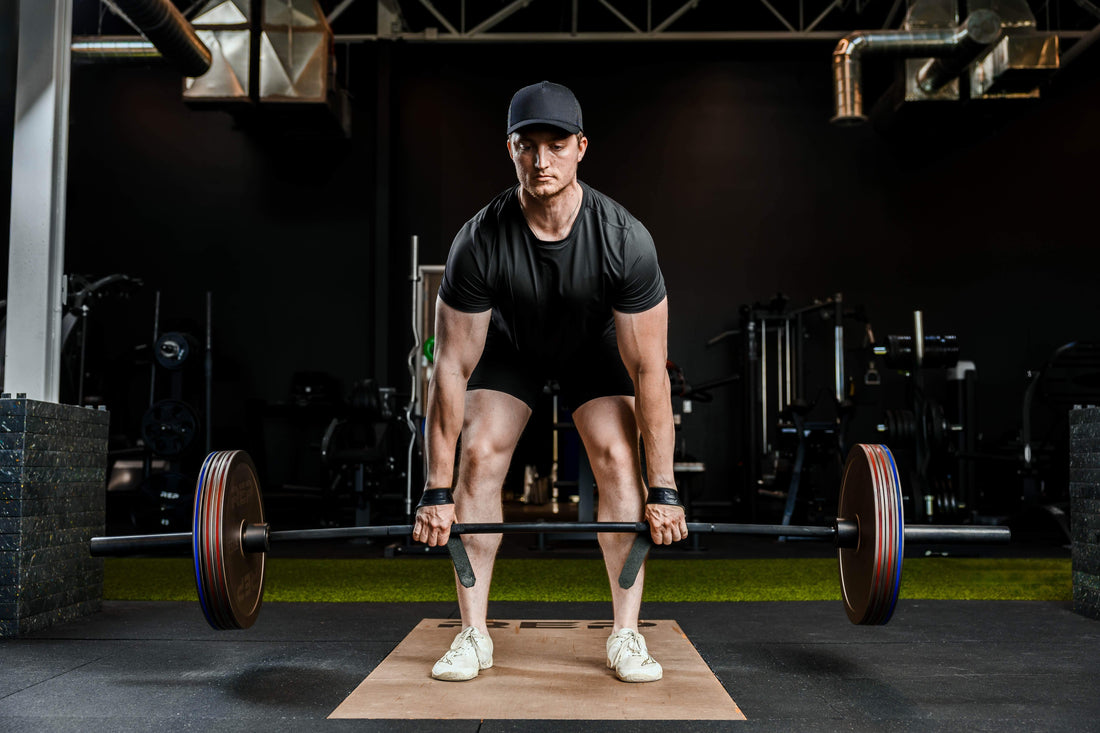 Athlete tackles a deadlift with REP equipment.