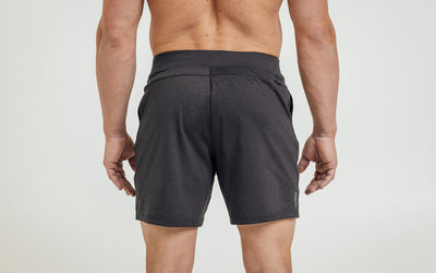 The REP Fitness Men's Versa Shorts in Heather Black back