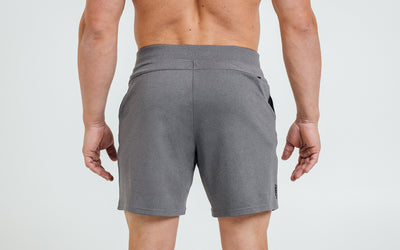 The REP Fitness Men's Versa Shorts in Heather Cool Gray back