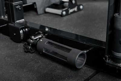 Close-up of the REP® x Kleva Built® Adroit Landmine on the Altitude™ Power Rack