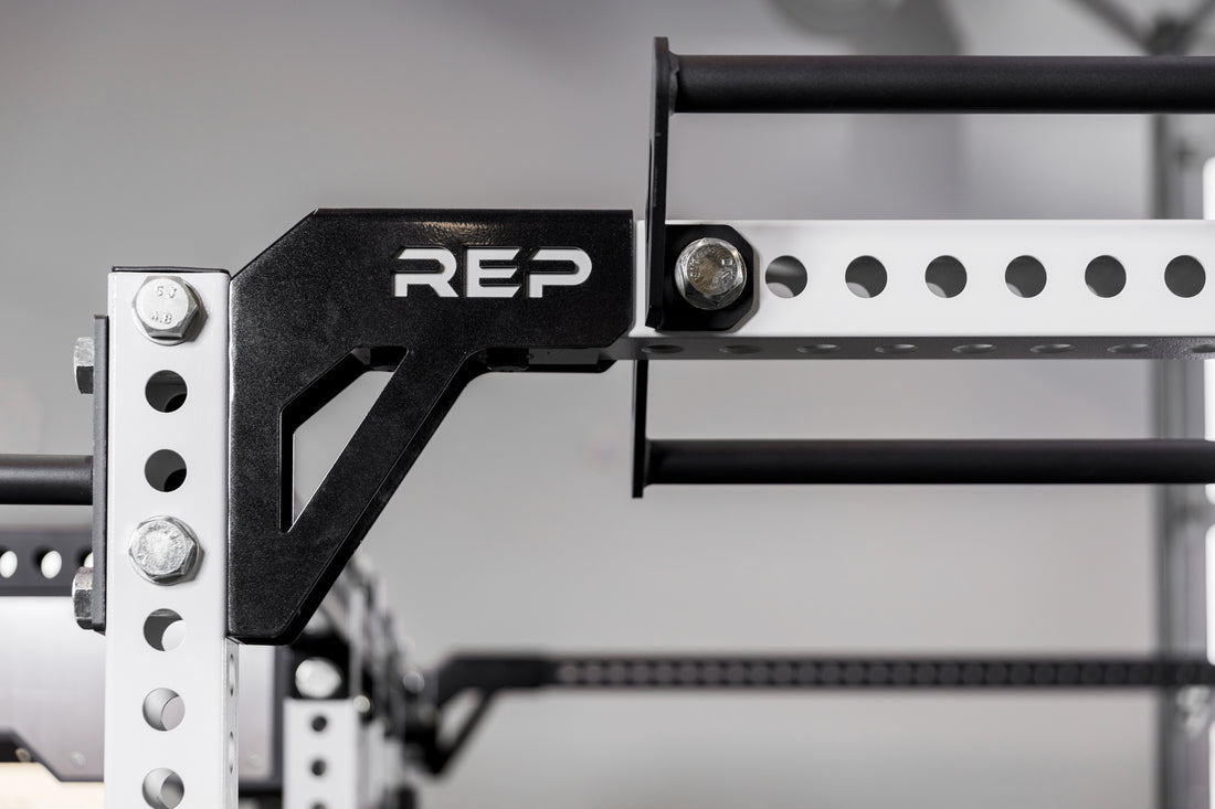 Close-up shot of the REP Fitness Double Pull-Up Bar's side bolts