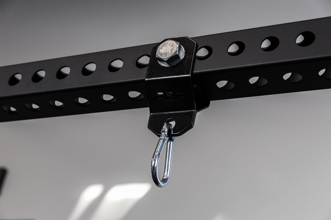 The REP Fitness Shackle attached to a PR-5000 crossmember