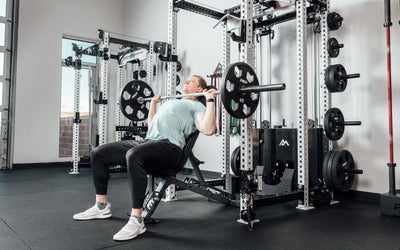 incline barbell bench press on bench with ares cable machine and pr-5000