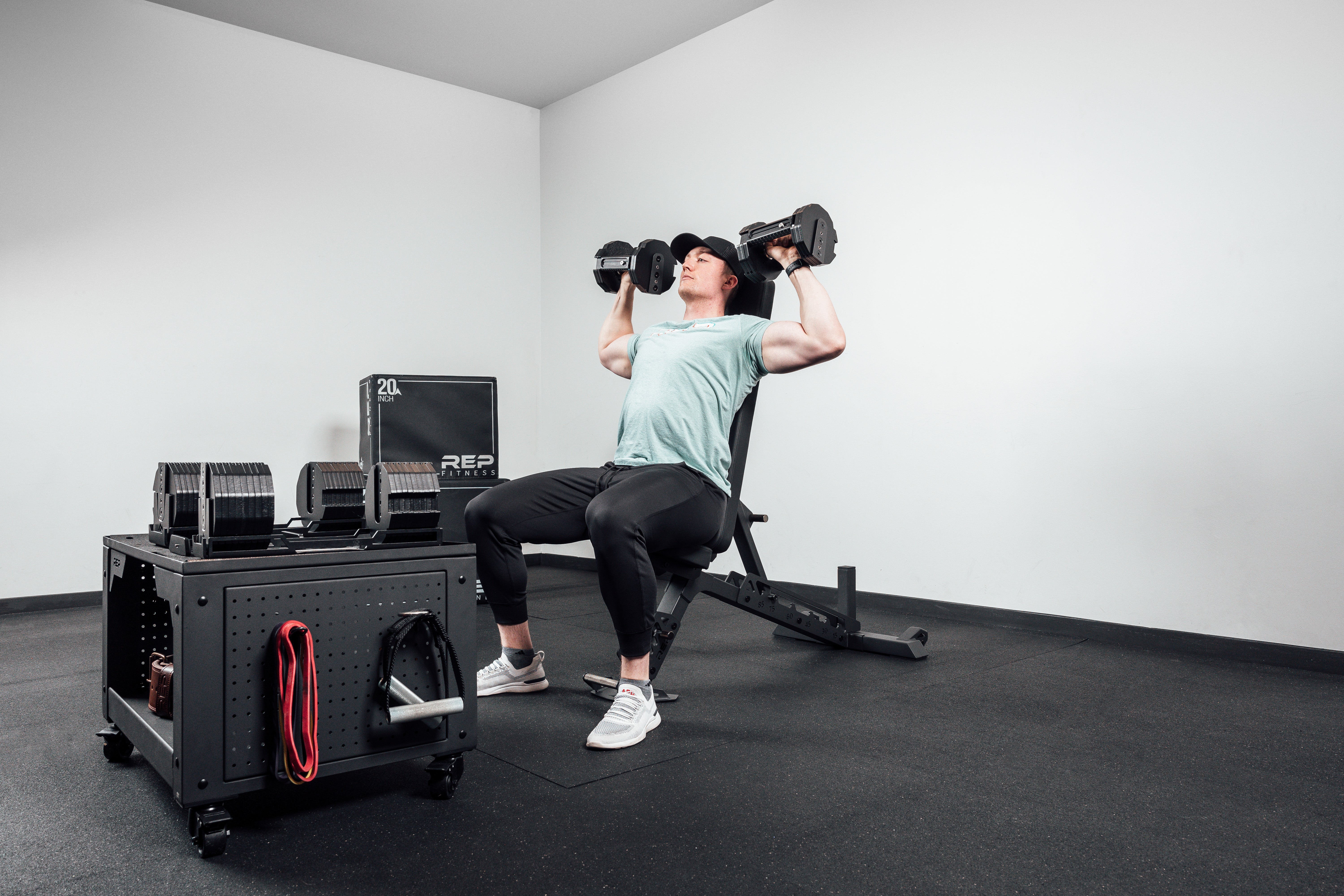 Dumbbell bench press on bench