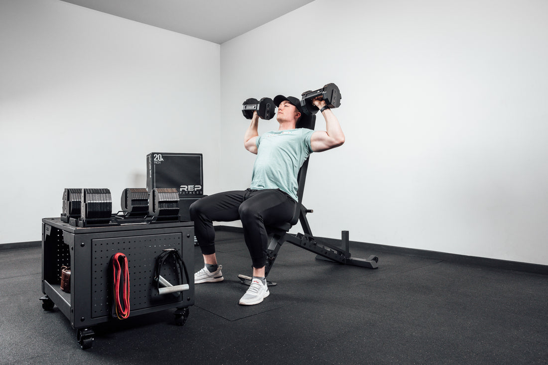 Dumbbell bench press on bench
