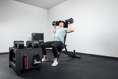 Dumbbell bench press on bench