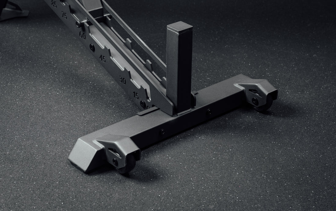 back of the bench showing wheels 