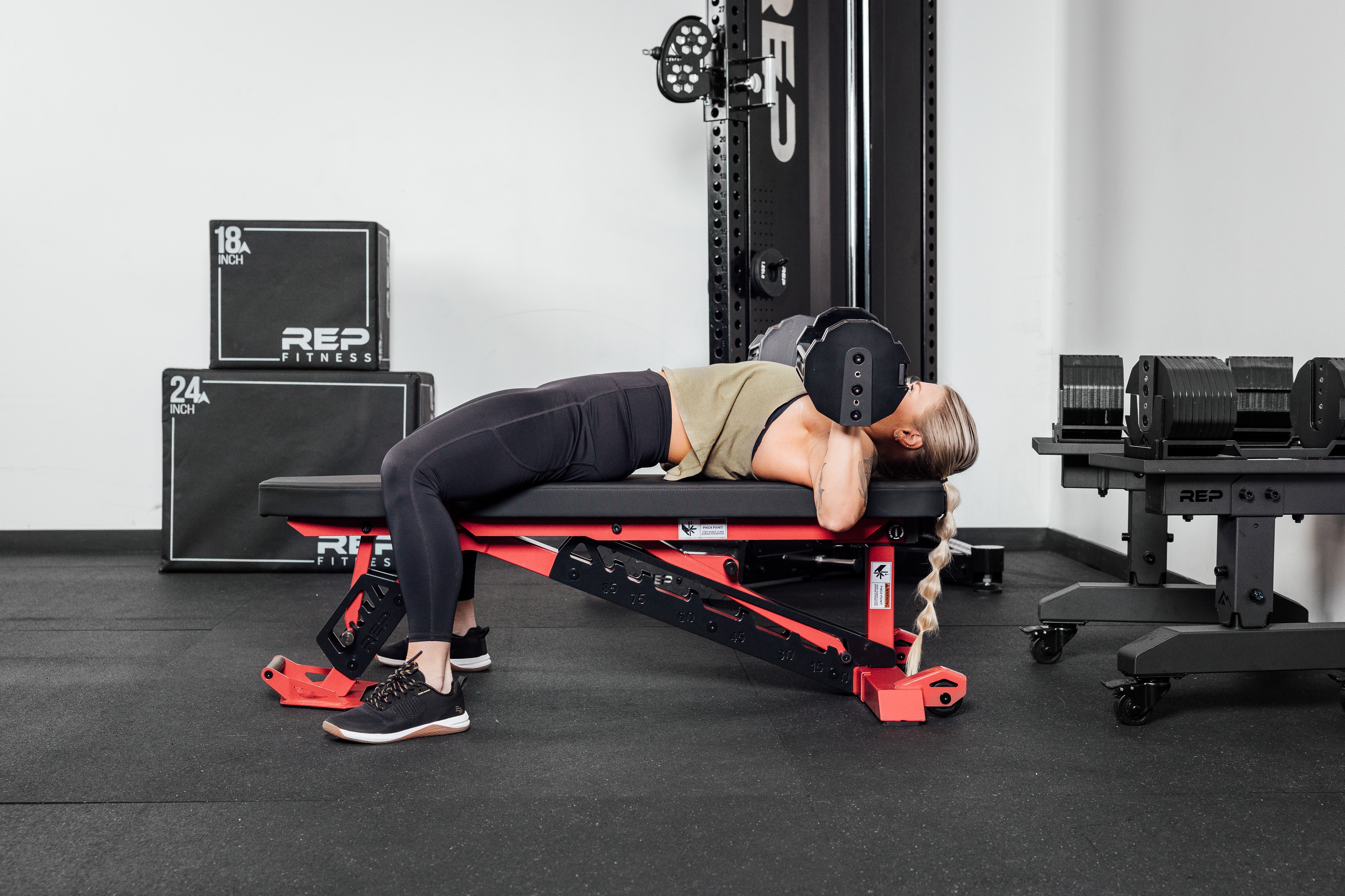 Dumbbell bench press on Nighthawk Bench