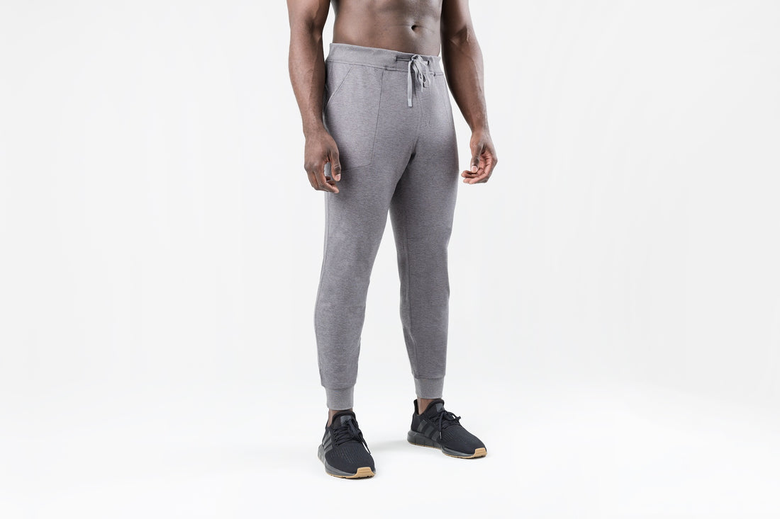 The REP Fitness Men's Apollo Joggers in Heather Cool Gray front
