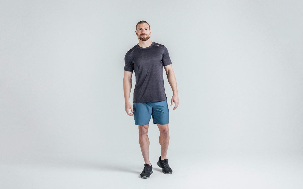 Athlete wearing Heather Black Sigmatech Shirt