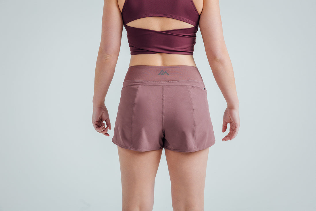 The REP Fitness Women's Artemis Shorts in Mauve back