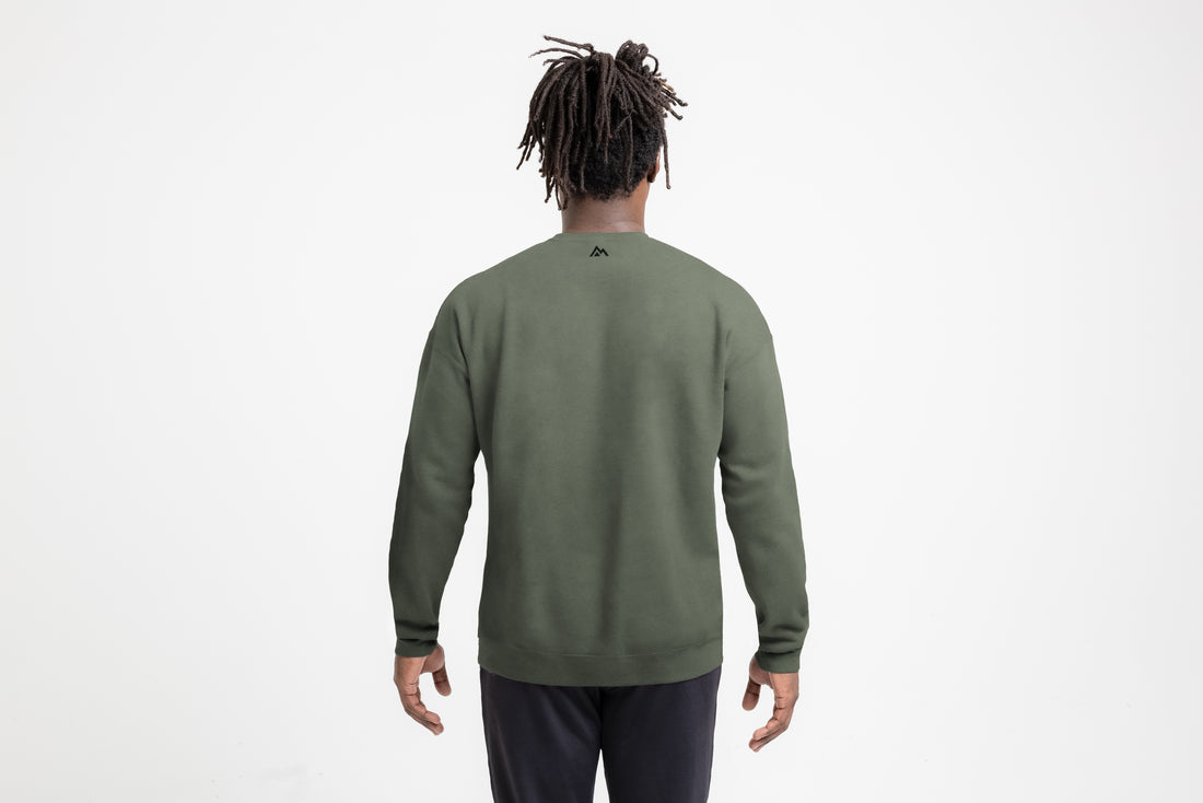 The REP Fitness Unisex REP® Crewneck Sweatshirt in Olive/Black back