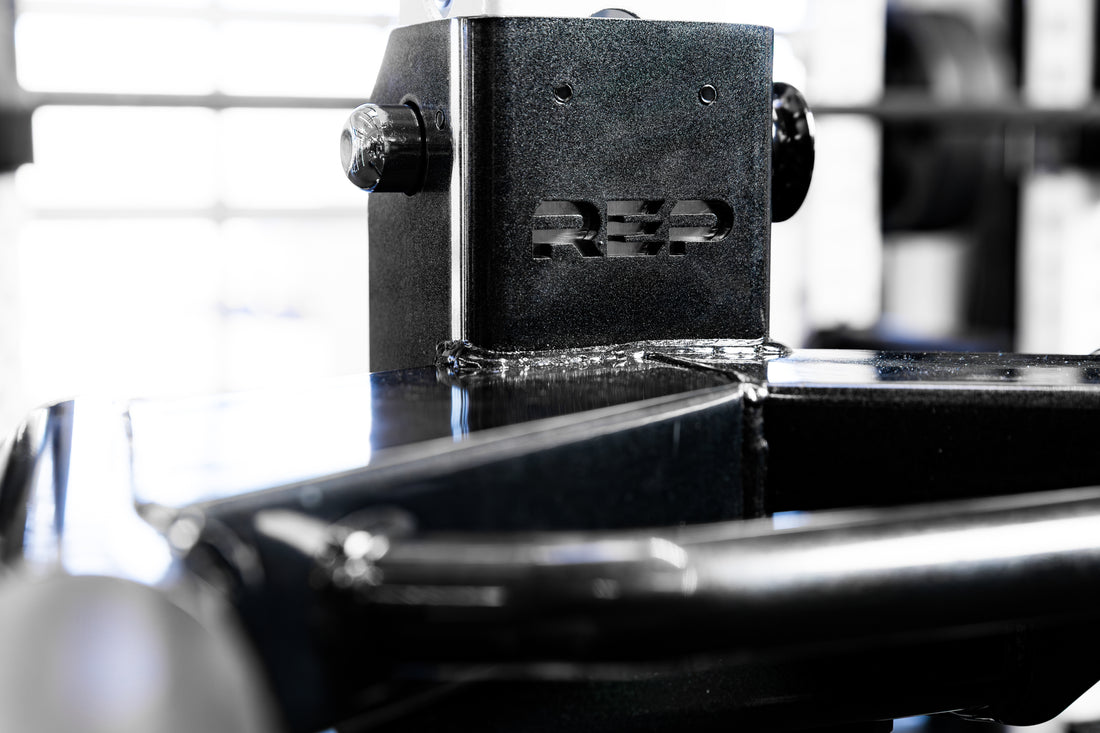 Close-up shot of the black finish on the REP Fitness Dip Attachment 2.0