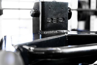 Close-up shot of the black finish on the REP Fitness Dip Attachment 2.0