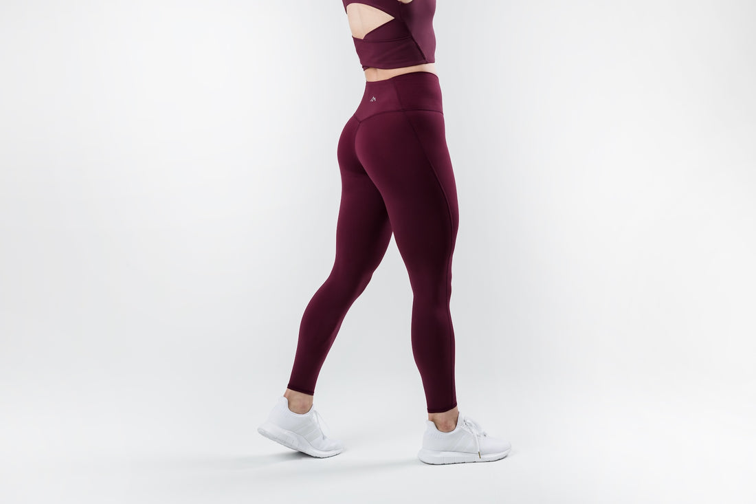 The REP Fitness Women's Eos Legging in Wine back