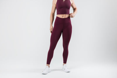 The REP Fitness Women's Eos Legging in Wine front