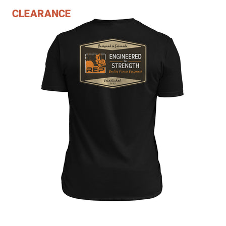 The REP Fitness Men's Engineered Tri-Blend Crew T-Shirt on Clearance in Heather Black/Tan back