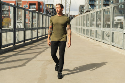 The REP Fitness Men's Felix Pants 2.0 in Black front, lifestyle