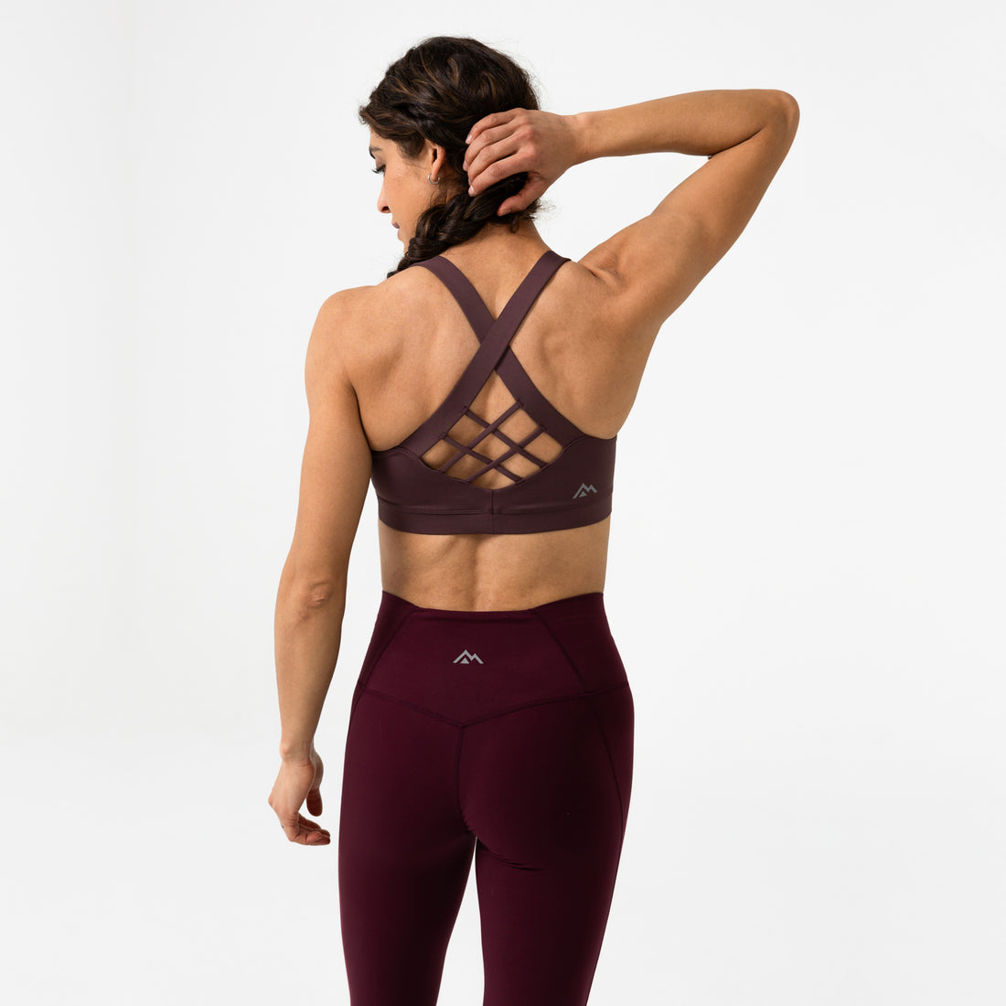 The REP Fitness Women's Lattis Sports Bra in Cocoa Powder back