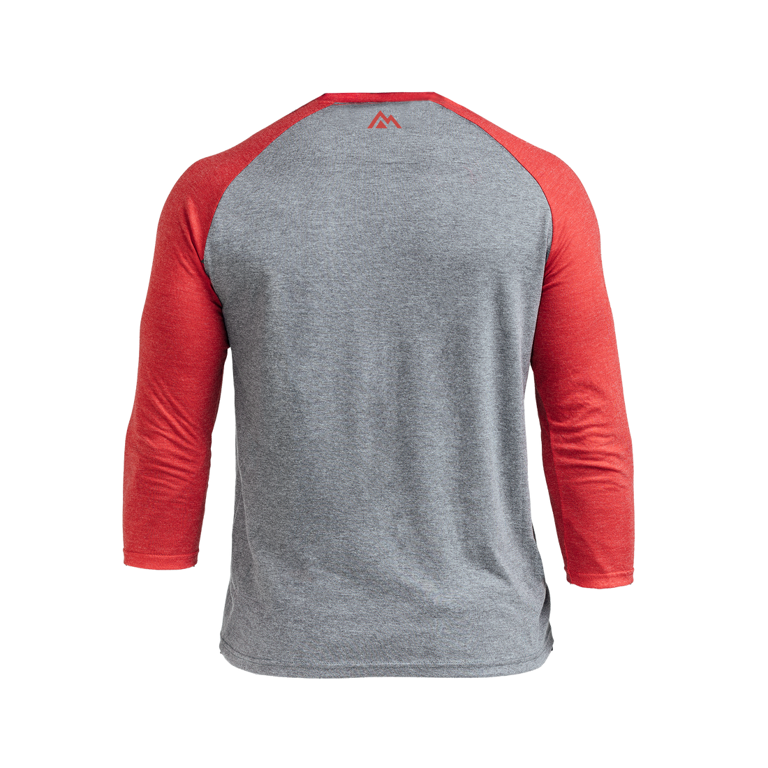 The REP Fitness Men's Daily Driver ¾ Sleeve Tri-Blend Crew T-Shirt in Heather Gray/Red back