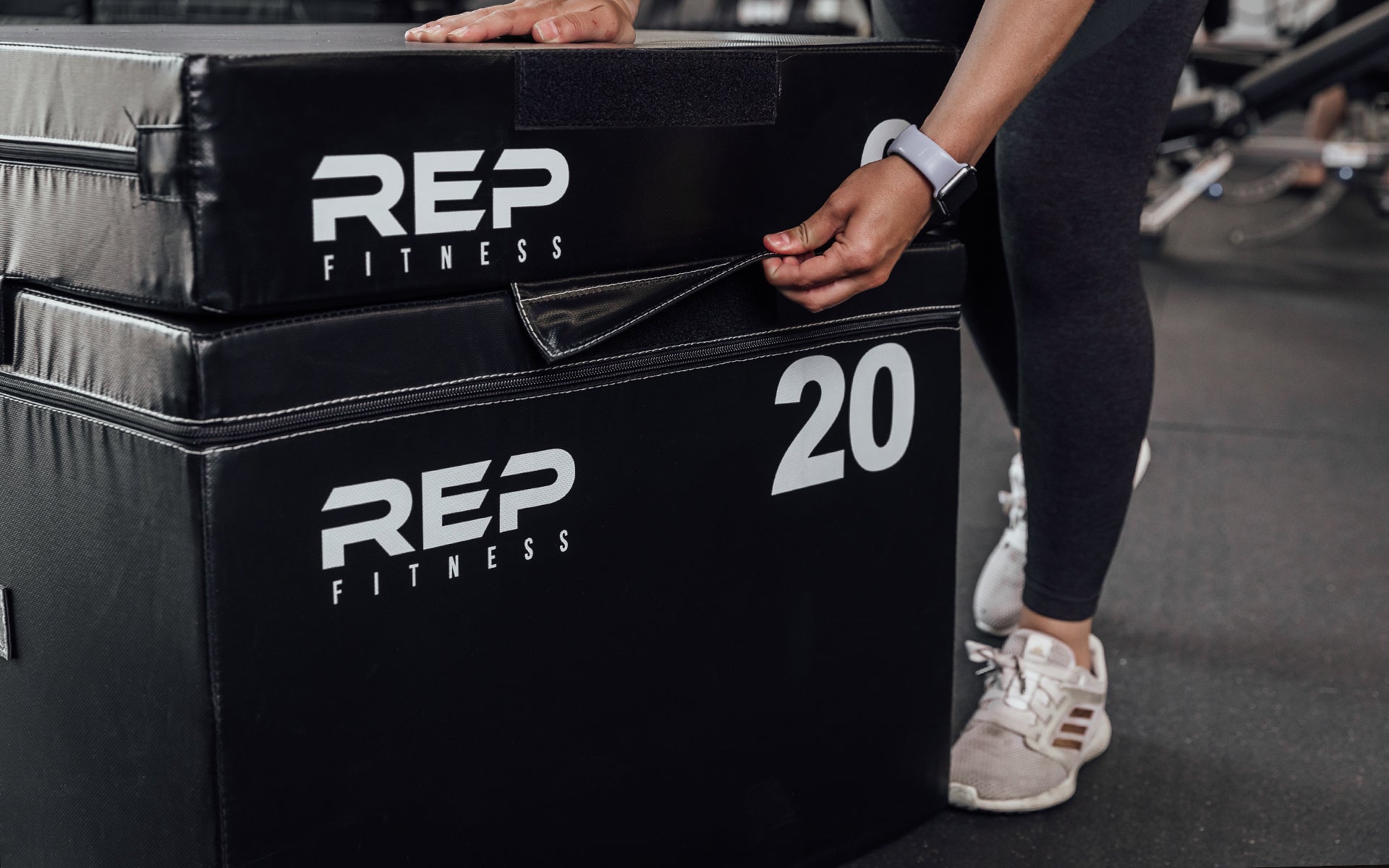 Female athlete securing the 6