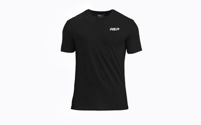 The REP Fitness Men's USA Tri-Blend Crew T-Shirt in Heather Black/White front