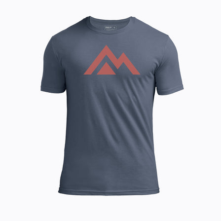 The REP Fitness Icon Tri-Blend Crew T-Shirt in Heather Navy/Red front