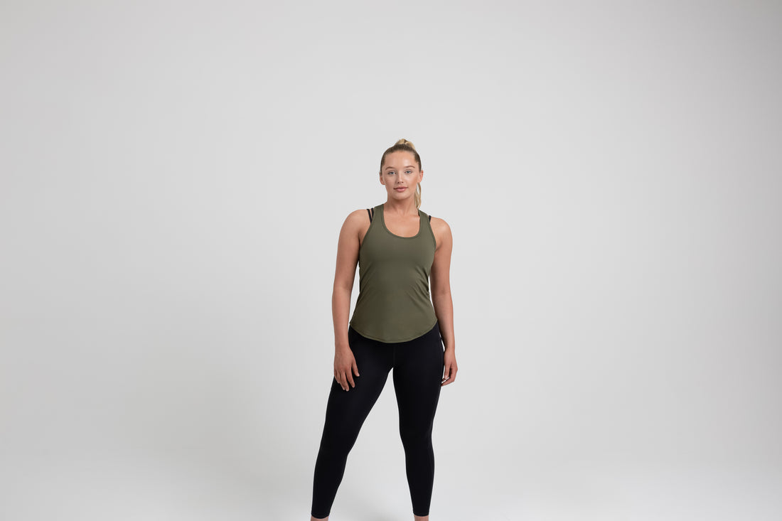 The REP Fitness Women's Clio Tank Top in Olive front