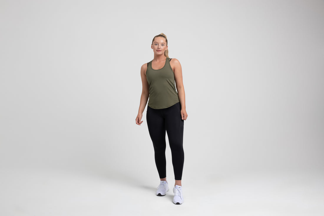 The REP Fitness Women's Clio Tank Top in Olive front
