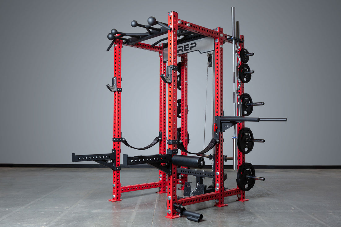 REP Fitness PR-5000 Rack with Red Rack Uprights