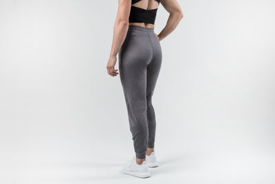 The REP Fitness Women's Vellus Joggers in Heather Cool Gray back