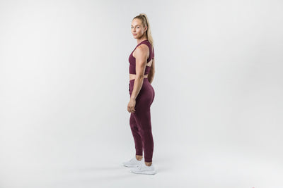 The REP Fitness Women's Vellus Joggers in Heather Wine back