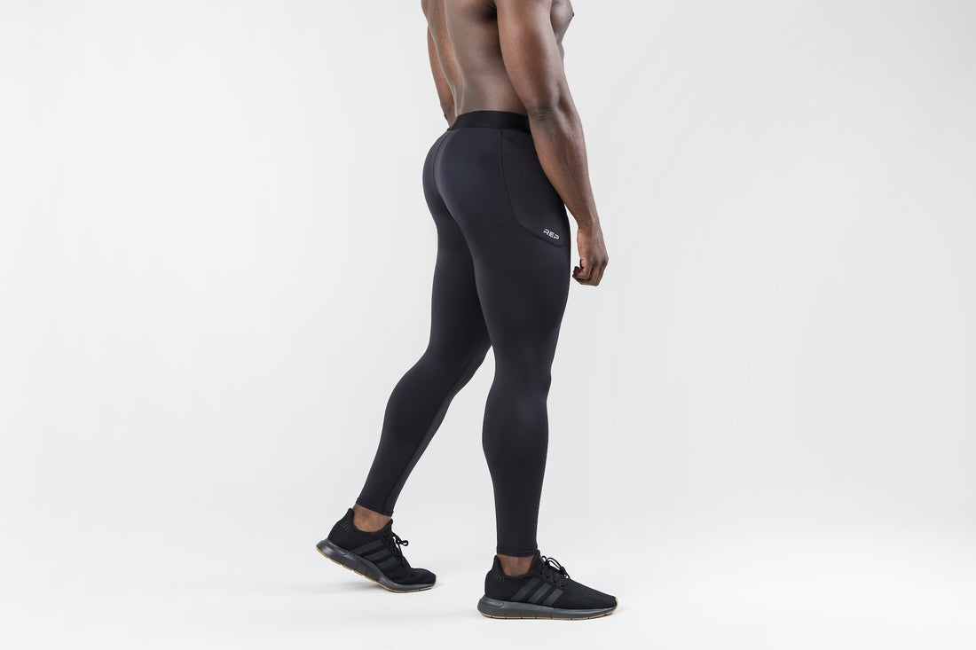 The REP Fitness Men's Virtus Light Compression Tights in Black back