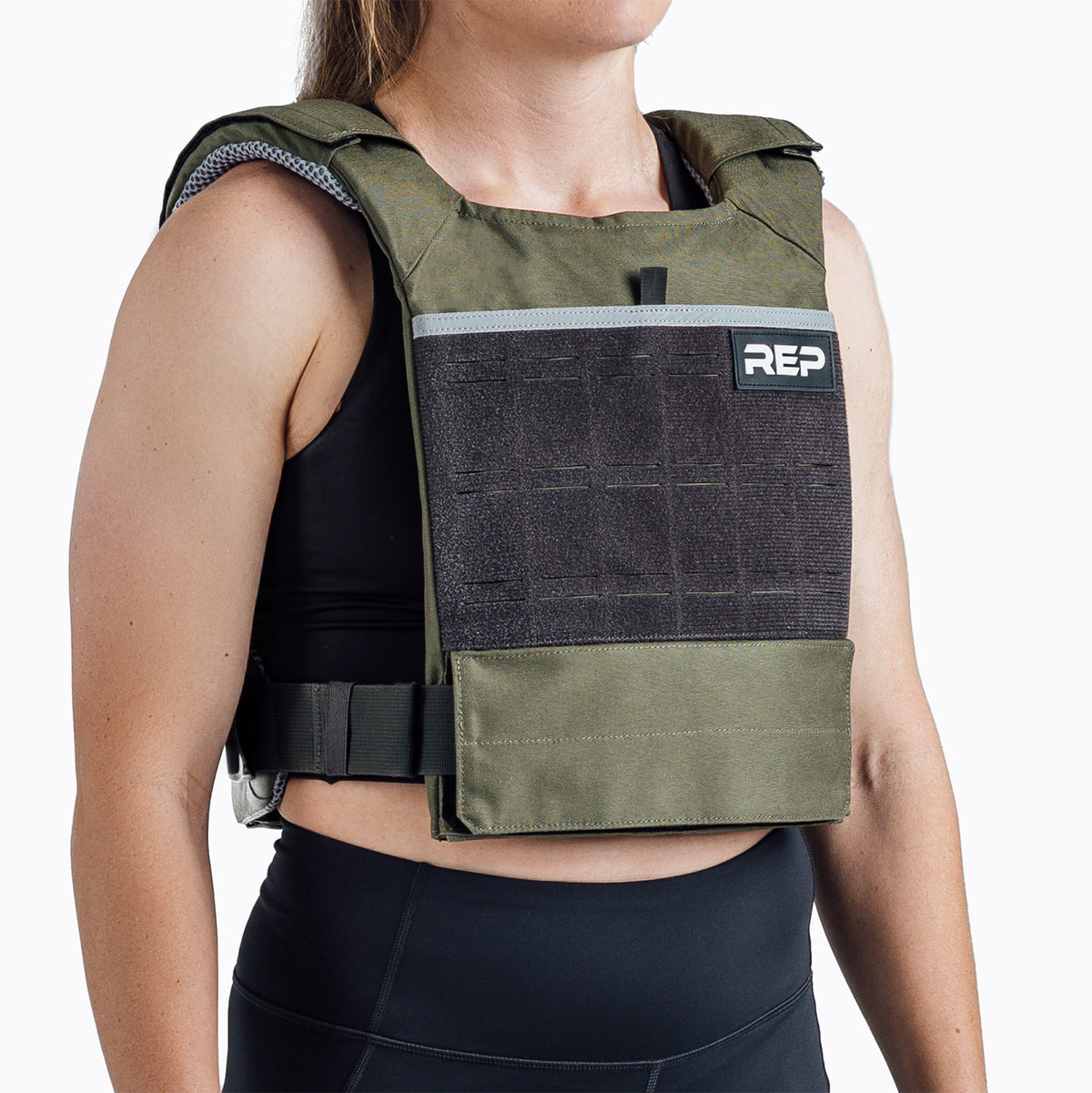 Studio Shot: REP Strata Weight Vest in Olive