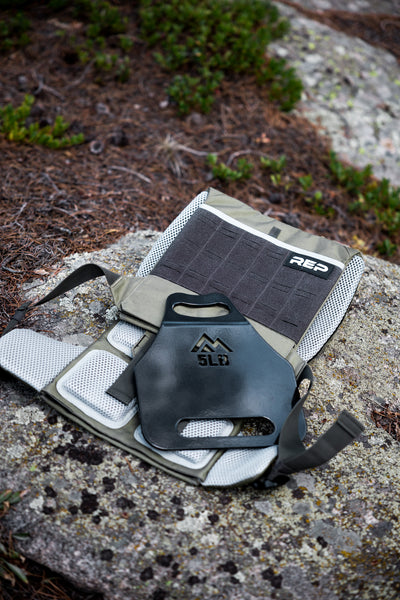 Olive Strata Weight Vest and 5lb plate 