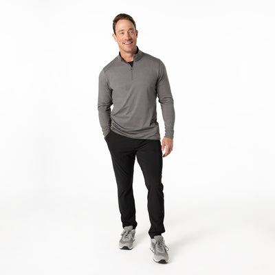 The REP Fitness Men's Apollo Half Zip in Heather Cool Gray front, full body