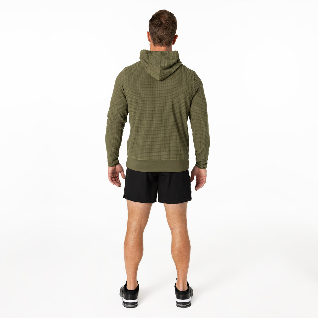 The REP Fitness Men's Stratix Hoodie in Olive back