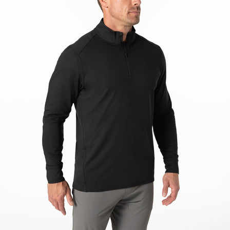 The REP Fitness Men's Apollo Half Zip in Heather Black front