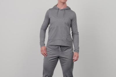 Athlete wearing the REP Fitness Women's Vellus Hoodie in Heather Black, Heather Cool Gray, Heather Wine