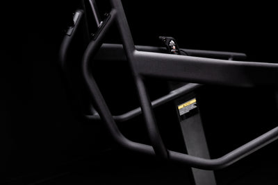 Close-up shot of the Strive Curved Treadmill handle bars 