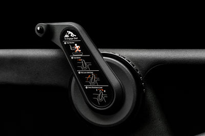 Close-up shot of the resistance mode handle on the Strive Curved Treadmill