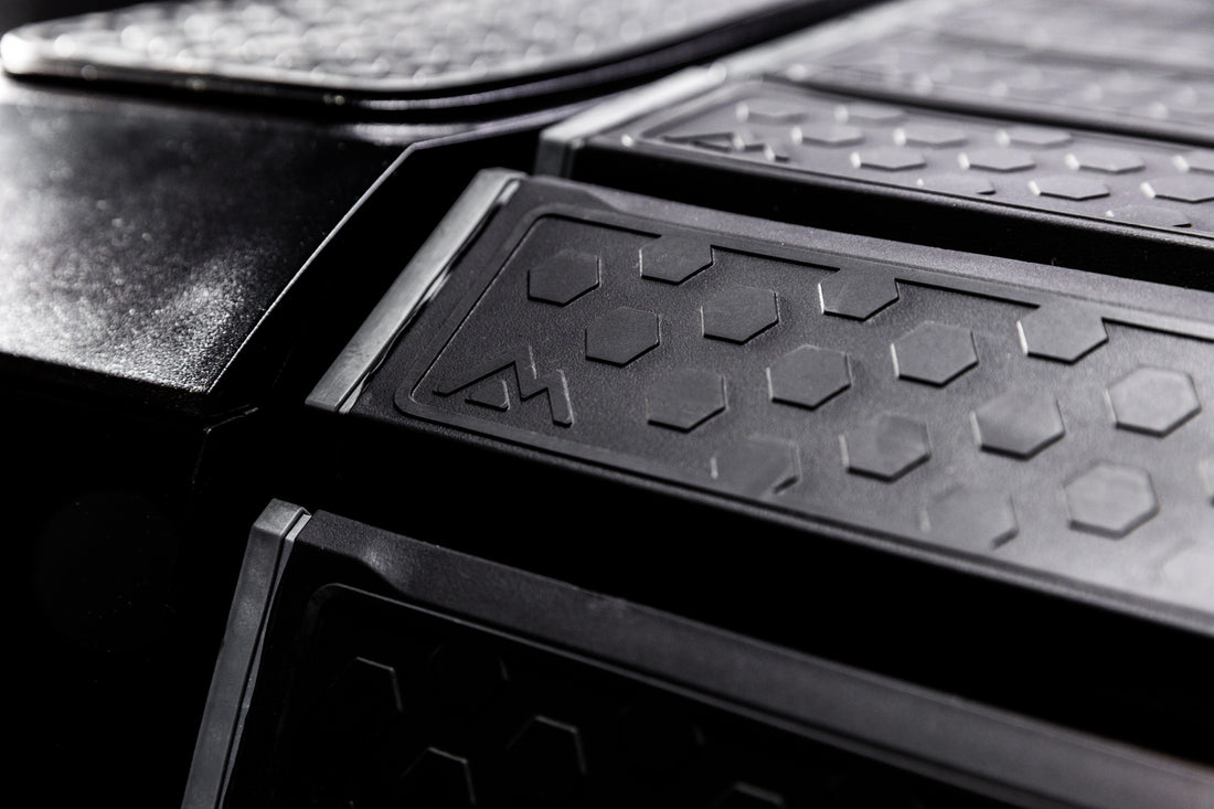 Close-up shot of the treadmill slats on the Strive Curved Treadmill