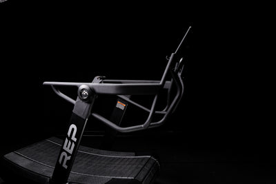 The ergonomic handle bars on the Strive Curved Treadmill