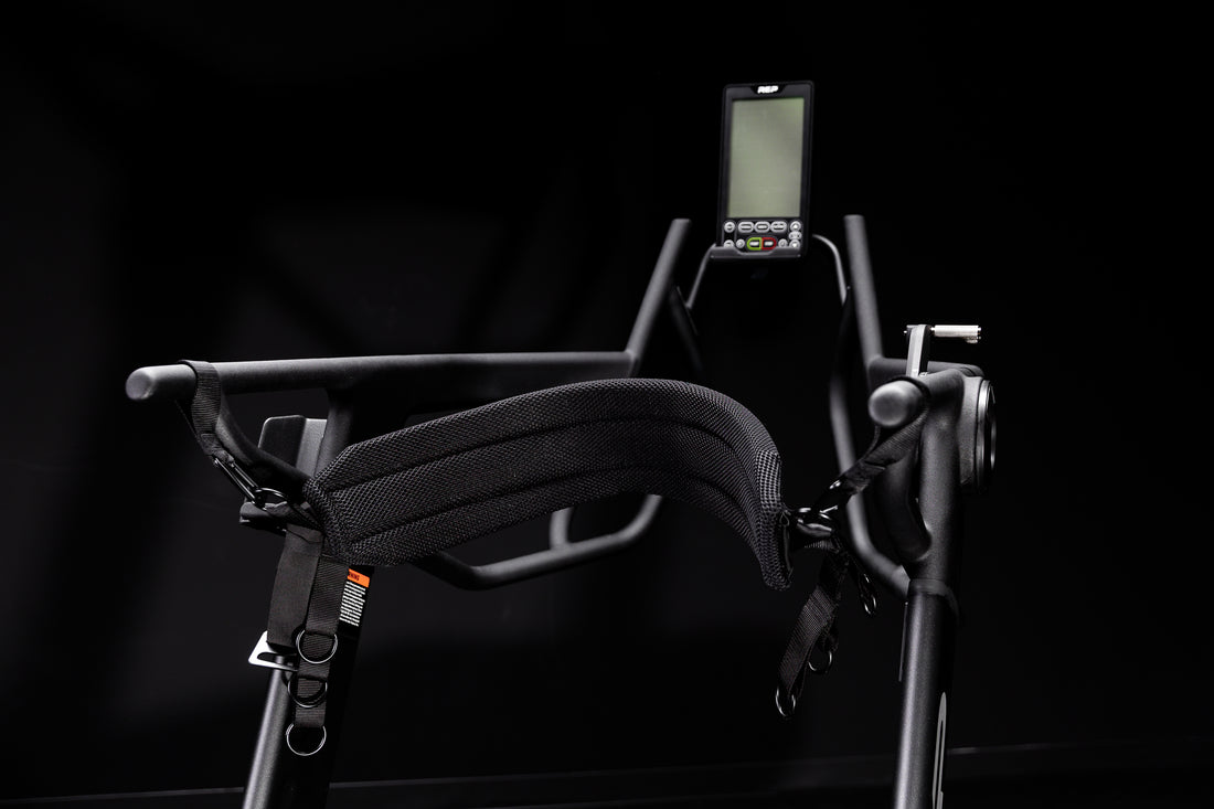 The Belt Squat Belt and Curved Treadmill Straps on the Strive Curved Treadmill