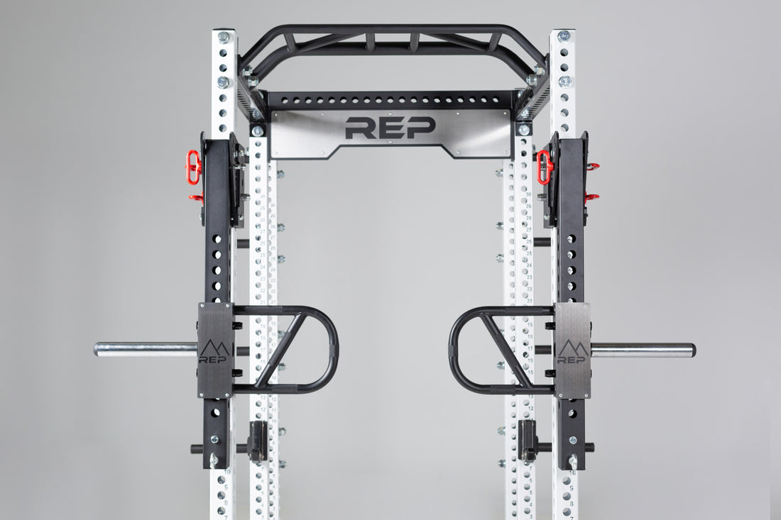 PR-5000 Power Rack Front View with ISO Arms attachments