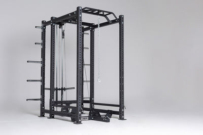 Cable Catch Set Up on PR-4000 Power Rack with Belt Squat Attachment